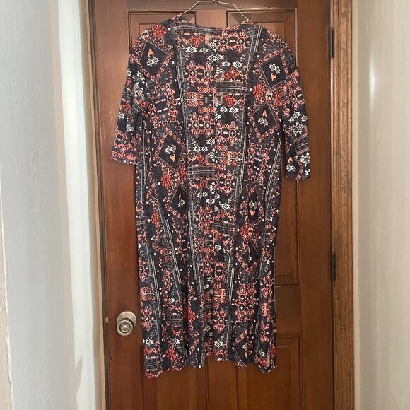 Size Large H&M Divided Aztec print navy white orange cardigan duster - Picture 3 of 13